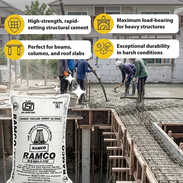 Ramco Cement OPC 53 Grade, 50 Kg Bag